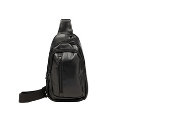 Compact Black Leather Sling Bag with Multiple Pockets for Daily Use, Travel, and Casual Outings - Versatile and Stylish Crossbody Bag