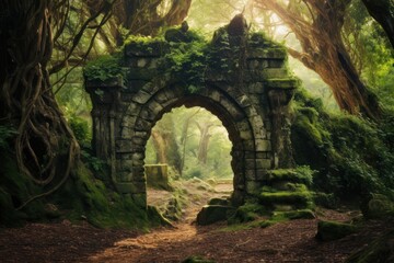 Fototapeta premium Forest arch land architecture.