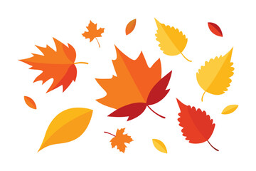 Falling autumn leaves 