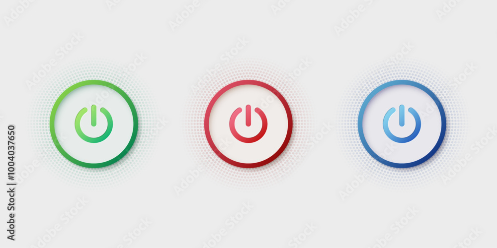 Aufkleber set of colorful modern buttons with shadows and gradients. vector illustration.