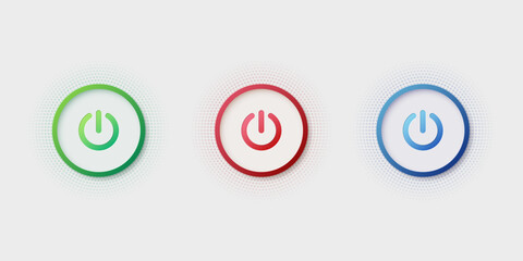 Set of colorful modern buttons with shadows and gradients. Vector illustration.