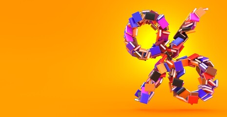 Books in percent symbol shape