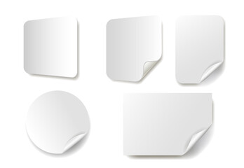A sheet of white paper with a curved bottom corner
on a white background. Vector illustration.
