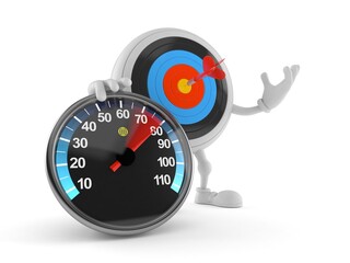 Bull's eye character with speed meter