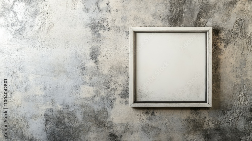 Poster a modern square frame mounted on a textured wall, perfect for adding artwork or text with copy space
