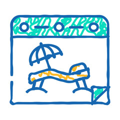 calendar vacation doodle icon sketch vector. calendar vacation sign. isolated symbol illustration