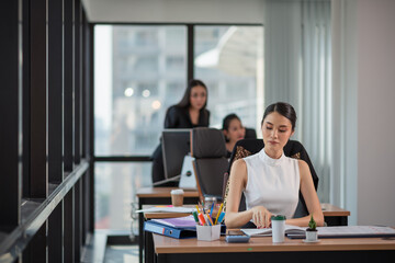 Portrait of young businesswoman working in the office