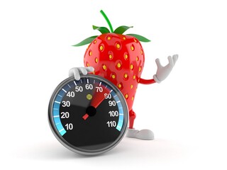 Strawberry character with speed meter