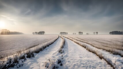 Obraz premium field with winter
