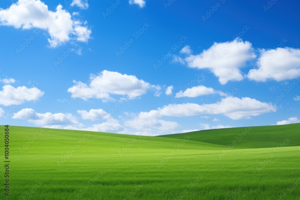 Poster Green plain landscape sky backgrounds.