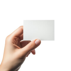 hand holding blank business card