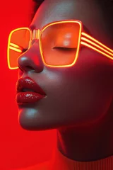 Captivating Beauty Portrait with Neon Eyewear and Bold Colors © EOL STUDIOS