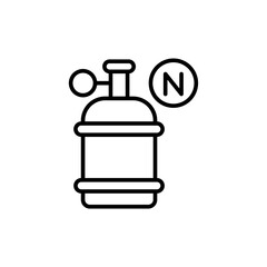 Nitrogen gas outline icons, minimalist vector illustration ,simple transparent graphic element .Isolated on white background