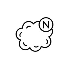 Nitrogen gas outline icons, minimalist vector illustration ,simple transparent graphic element .Isolated on white background
