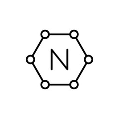 Nitrogen outline icons, minimalist vector illustration ,simple transparent graphic element .Isolated on white background