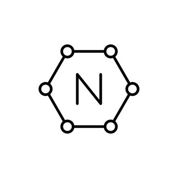 Nitrogen outline icons, minimalist vector illustration ,simple transparent graphic element .Isolated on white background