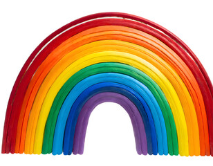 rainbow on a white isolated background. Generative AI.