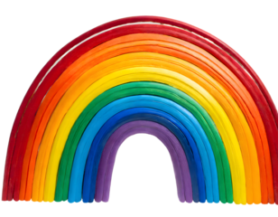 rainbow on a white isolated background. Generative AI.