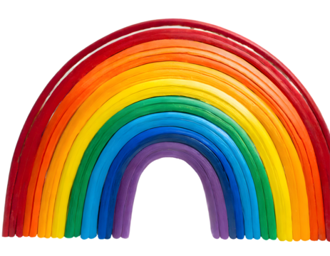 rainbow on a white isolated background. Generative AI.