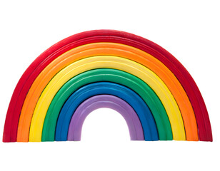 rainbow on a white isolated background. Generative AI.