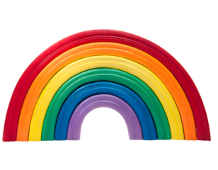 rainbow on a white isolated background. Generative AI.