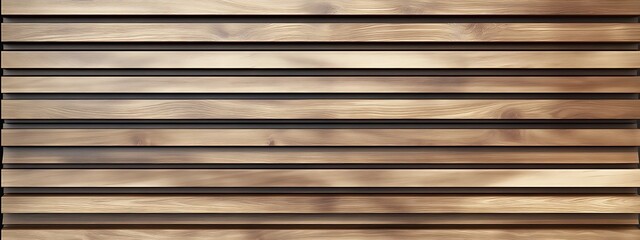 Obraz premium Wooden wall. Texture of wood panels. Pattern of slats with horizontal stripes. Modern interior fences and partitions used in architecture. Cladding from boards is a building material. 