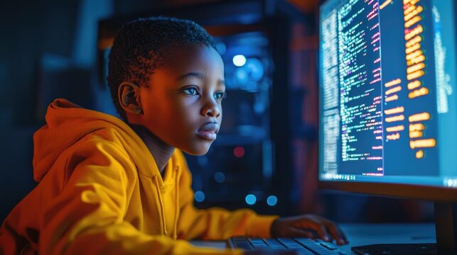 Young African Student Embracing IT Education for Inclusive Cyber Security Futures