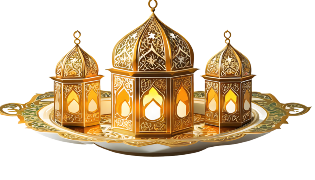 Ramadan Kareem Or Ramadhan With Islamic Arabesque on a isolated on white background. Generative AI.