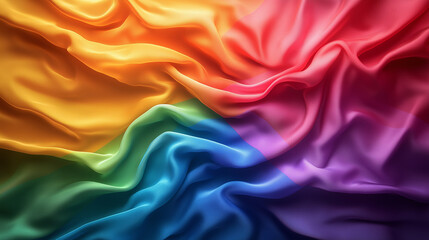 Obraz premium An illustration of rainbow-colored silk symbolizing LGBTQ pride, diversity and freedom. 