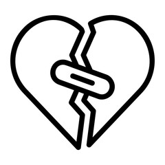 broken heart line icon