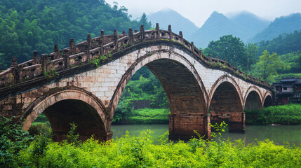 A well-preserved ancient bridge that attracts tourists