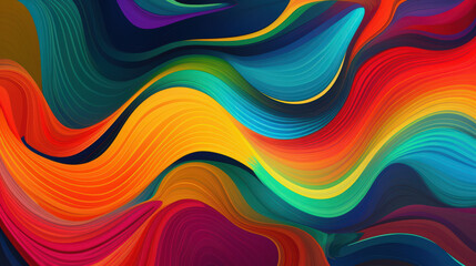 Obraz premium Rainbow colored abstract backdrop with organic lines and shapes