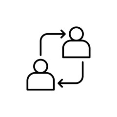 Referral program outline icons, minimalist vector illustration ,simple transparent graphic element .Isolated on white background