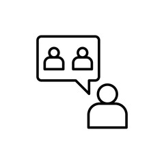 Referral program outline icons, minimalist vector illustration ,simple transparent graphic element .Isolated on white background