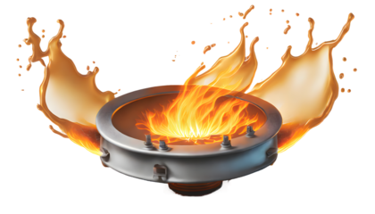 Realistic Burning Propane Splash. Generative AI.