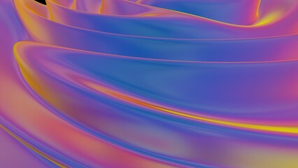Abstract curved gradient waves in blue and orange tones..