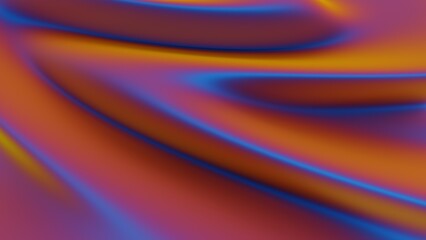 Abstract flowing gradient waves in orange, purple, and blue tones..