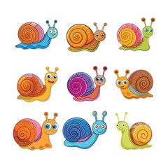 A set of snail vector illustration