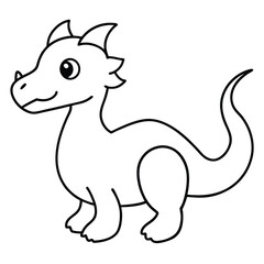 Dragon Line Art Vector Illustration.