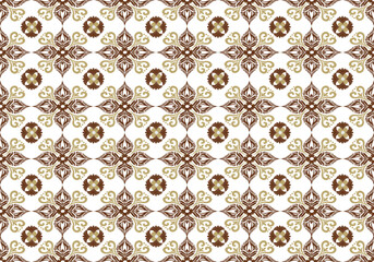 Brown and gold seamless damask pattern.  Design for fabric, carpet, wallpaper, tile,  cover and decoration.
