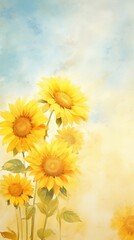 Obraz premium Wallpaper sunflowers painting petal plant.
