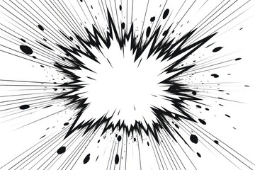 Energy burst effect illustrated drawing sketch.