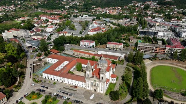 Aerial view of S&atilde;o Miguel de Refojos Monastery, Cabeceiras de Basto, Braga, Portugal