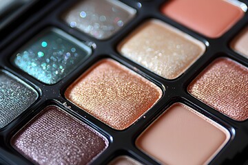 Fototapeta premium Close-up of a vibrant eyeshadow palette