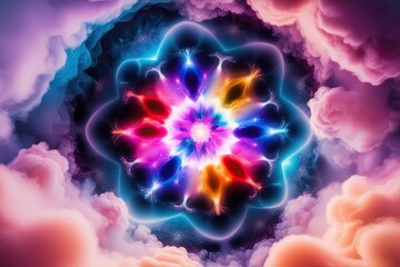 Dreamlike Three Dimensional Atmospheres with Vibrant Kaleidoscope and Luminous Mist Effects