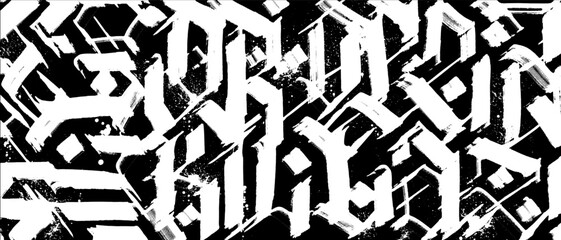 Calligraphy graffiti background. Vector graphic graffiti art with splatter, scribbles, tagging, and drips with brushed effect.