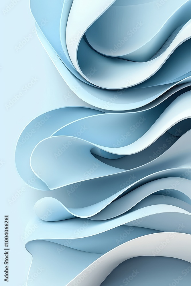 Poster abstract minimal texture with soft, repetitive curves
