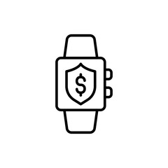 Secure payment outline icons, minimalist vector illustration ,simple transparent graphic element .Isolated on white background