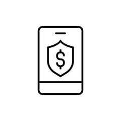 Secure payment outline icons, minimalist vector illustration ,simple transparent graphic element .Isolated on white background