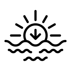 sunset line icon